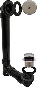 Westbrass Tip-Toe Sch. 40 ABS Bath Waste with One-Hole Elbow, Satin Nickel, D49311-07
