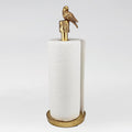 Paper Towel Holder Countertop, Gold Paper Towel Stand with Bird Design Top