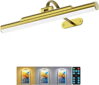 Picture Light for Wall Battery Powered Wireless 13in Gold