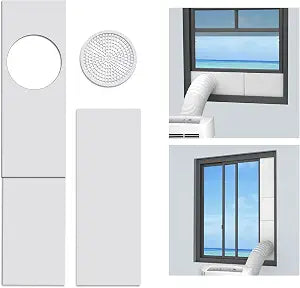 LBG Products Portable Air Conditioner Window Seal Plates Kit, Vertical AC Window Unit, Adjustable Seal AC Window Vent Kit for Exhaust Hose, Universal for Ducting with 5 inches Diameter