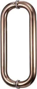 uxcell 1 Pcs Shower Door Pull, 11" Hole Center Back to Back Glass Door Handle 304 Stainless Steel Tubular Door Knob Fit for 1/4" to 9/16" Thickness Glass, Gold