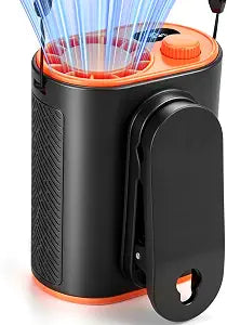 WHATOOK Waist Clip on Fan: 4000mAh Battery 15 Hours, 10m/s Cool Wind, Portable Rechargeable Wearable Personal Body Cooling Neck Fan, Handheld Cooler for Camping Travel Essentials (Black)