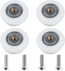 19mm Shower Door Rollers Replacement Part, 304 Stainless Steel Shower Door Wheels Runners, Bathroom Sliding Track Wheels, 4PCS
