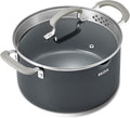 BEZIA 6 Quart Ceramic Non Stick Stock Pot with Strainer Lid & Pour Spout