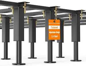 Bed Support Legs, 6PCS Adjustable Height Metal Bed Risers, 7.3-11 in