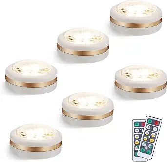 LEASTYLE Puck Lights with Remote,Wireless Under Cabinet Lighting Battery Operated,Nightlight with Adjustable Brightness and Timer,Under Counter Light for Kitchen,Bedroom,Closet,Display,Bookshelf