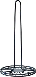 Spectrum Yumi Vertical Paper Towel Holder Stand for Kitchen Counter & Dining Table Organization, Modern Minimalist Sturdy Steel Paper Towel Dispenser Stand Fits Standard & Jumbo Towel Rolls, Black