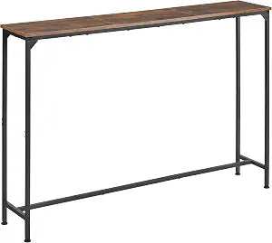 DALEMHOME Console Table, Narrow Entryway Table, Thin Sofa Table, Behind Couch Table,for Hallway, Bedroom, Living Room, Foyer, 9.4 x 47.2 x 31.5 Inches, Rustic Brown