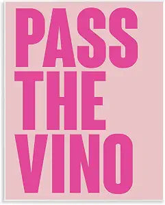 Pass the Vino Pastel Kitchen, 11 x 14 Inch Mounted Print on Wall Plaque