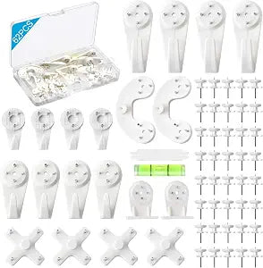 62PCS Picture Hanging Kit for Concrete and Cinder Block Walls