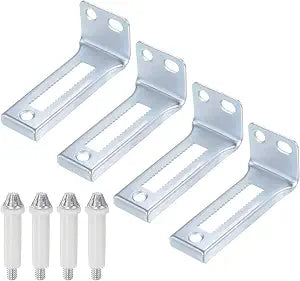 uxcell 4 Sets Bifold Door Hardware Bottom Pivot with Support Metal Plate Bi-Fold Door Hardware Kit for Folding Pocket Door Accordion Door Barn Door