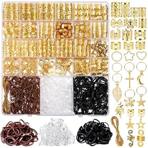 Teenitor 519Pcs Hair Jewelry Hair Clips Gold Hair Accessories for Braids