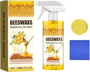 Beeswax Wood Polish Spray, Natural Furniture Cleaner & Restorer, Removes Scratches, Conditions & Protects Cabinets, Floors, Tables, Multi-Surface Wood Care (4oz)