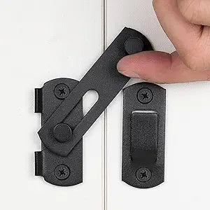 4 Packs Matte Black Stainless Steel Barn Door Latch Bi-fold Door Lock_S