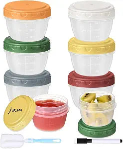 Yomarket 6pcs 2 oz Salad Dressing Container, Reusable Condiment Containers Sauce Cups with Leak-proof Lids, Small Plastic Food Storage Dip Containers for Lunches, Freezer, Microwave & Dishwasher Safe