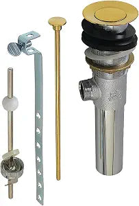 Kingston Brass KB1007SB Brass Pop-Up Drain with Overflow, Brushed Brass