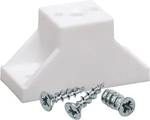 20 Pack Rok Hardware 1" (25mm) Drawer Slide Cabinet Side Spacers, Plastic Kitchen Cabinet Spacer for Slide-Out Trays, Screws Included, White - R013WHT