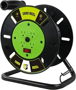 EP Extension Cord Storage Reel with 4-Grounded Outlets, Green