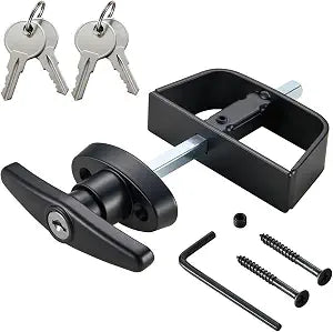 CZC AUTO Shed Door Latch T-Handle Lock Kit, 4 1/2" Stem, 4 Keys