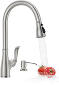 APPASO 1 Hole Kitchen Faucet, 3 Spray Modes, 360 Swivel, Brushed Nickel
