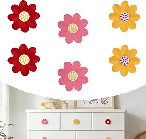 6 Pieces Cute Cartoon Shape Knobs for Furniture Soft Rubber Knobs for Kids Room Cabinet Drawer Dresser Closets Organizer Desk Box Bookcase(Flower,Mix)