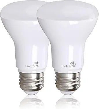 Bioluz LED 2-Pack R20 LED Light Bulbs, 6W = 50W Replacement, 3000K Soft White LED Light Bulbs, 540 Lumens, 90 CRI, Dimmable, Soft White, Indoor/Outdoor, UL Listed, CEC Title 20