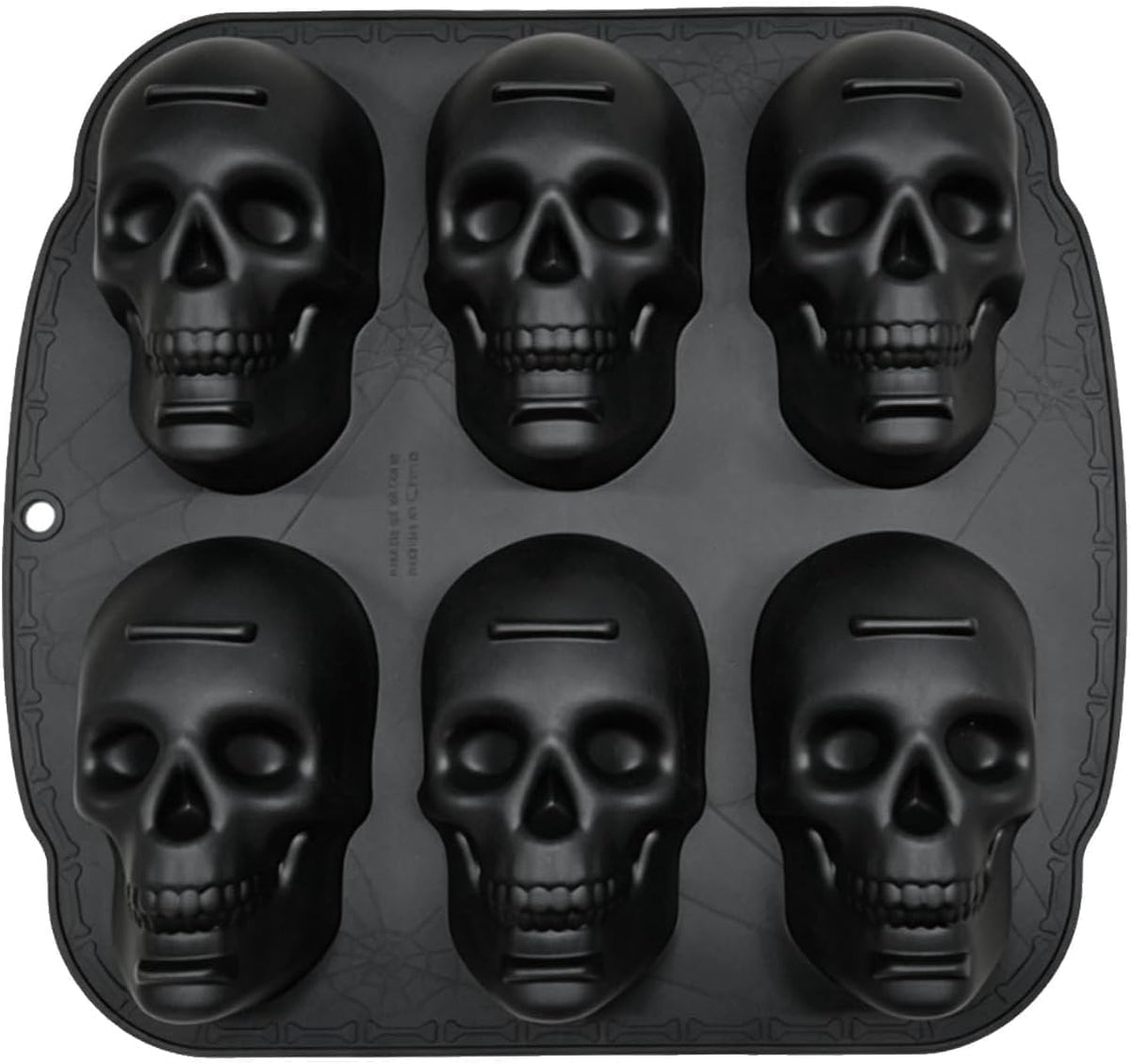 Skull Cake Pan Silicone Mold 3D Skull Ice Cube Mold (6 Cavity)