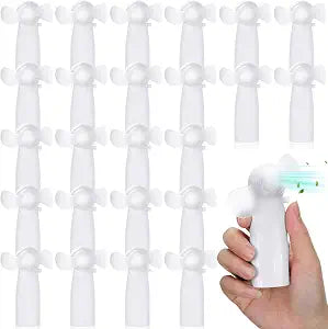 Rossesay 24 Pcs Mini Portable Fan Bulk Handheld Battery Operated Portable Small Personal Fans for Wedding Summer Travel Beach Outdoor Cooling Gift, Battery Not Include(White)