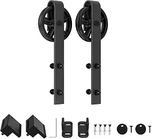 WINSOON Antique Black Big Spoke Roller Kit, Big Wheel Hangers Kit