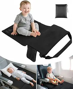 Toddler Airplane Bed, Portable Airplane Seat Extender Travel Bed for Kids, Soft Baby Plane Travel Essentials for Flying, Toddlers Long Flight Must Haves Footrest