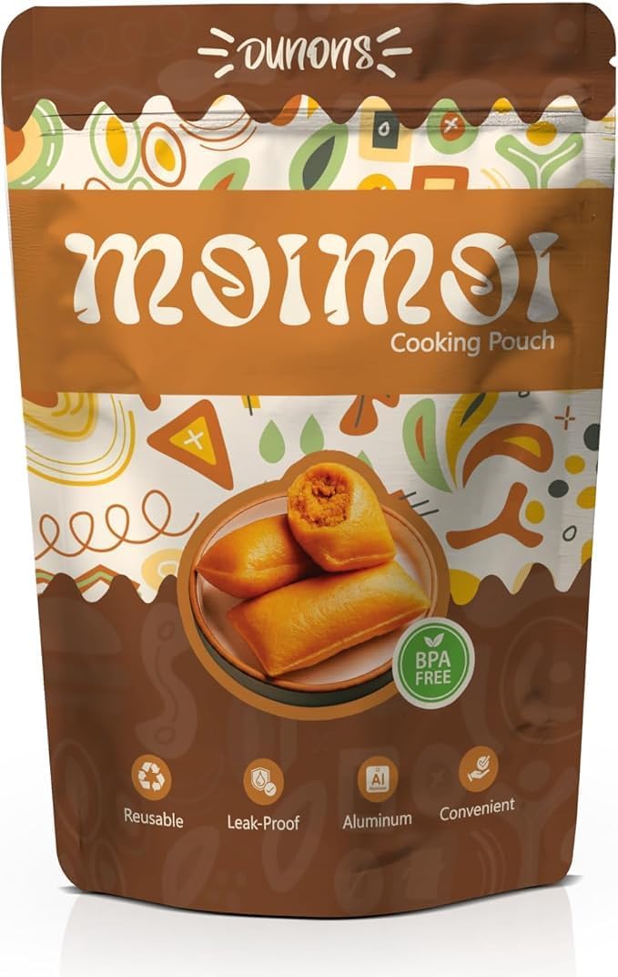 Moi Moi Cooking Pouch (Pack of 25) - Non-Toxic BPA-Free, Aluminum Stand Up Pouches