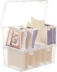 Trading Card Storage Box with 6 Dividers, Fit for Top Loader Storage, 2 Pcs