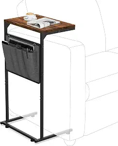 Vantic C Shaped End Table, Small Side Table for Couch