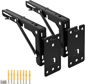 10 Inch Folding Shelf Brackets, 2 Pack Detachable Heavy Duty