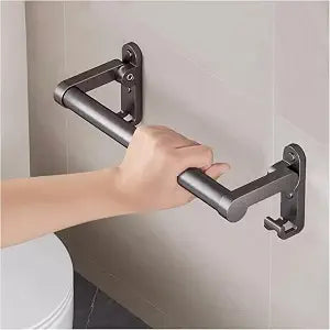 Grab Bars for ShowerFoldable Bathroom Grab Barwith Hooks, Gray11.8-Inch