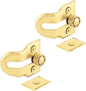 Prime-Line U 9939 Wood Window Vent Lock, Brass Plated Steel (2 Locks)