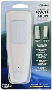 Westek Emergency Light, 1 Pack  Multi-Function LED Rechargeable Flashlight, Power Failure Light and Night Light  Must-Have Power Outage Lights, Ideal for Storms, Blackouts  NL-PWFL AmerTac