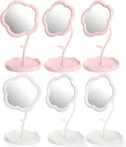 6 Pieces Flower Shaped Mirror, Multi-Angle Adjustable Vanity Mirror
