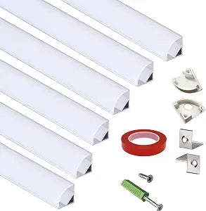 THMOOTHER 6-Pack Premium V Shape 16-Inch LED Strip Channel with Anti UV Diffuser - Enhance Your Lighting for Corner with Style and Versatility