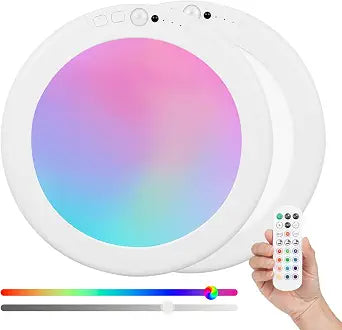 FRIDEKO HOME Rechargeable Ceiling Light with Remote - Battery Operated Light with Color Changing, Magnetic Closet Light Motion Sensor Ceiling Lights for Shower Stairs Shed 2 Pack (2 Pack)