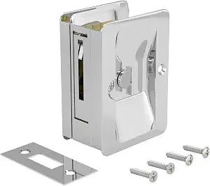 Richelieu | Onward Privacy Lock Pocket Door Pull, Rectangular, Chrome