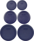 Pyrex 6 Piece Blue Food Storage Lid Set - Made in USA