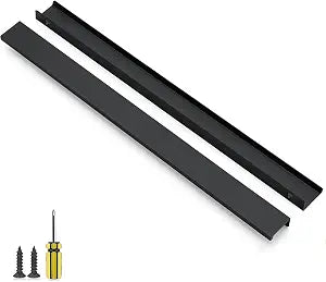 Ravinte 10 Pack Finger Pulls for Cabinets 400mm/15.75" Length Black Pulls