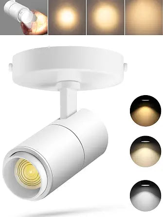 VANoopee 3-Color Zoomable Ceiling Spot Lights Indoor, 10W 1000lm White