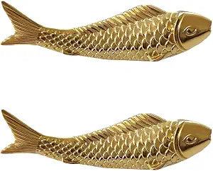 2PCS Goldfish Cabinet Knobs, Animal Knobs Gold Cabinets and Drawers Knob for Cupboard Gold Drawer Knob Metal Dresser Handle Bedroom Living Room Bathroom (Fish)