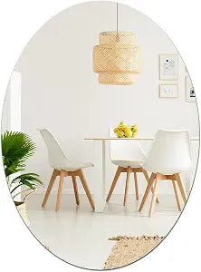 16.5 x 13 inch Frameless Oval Wall Mirror for Bathroom Sink