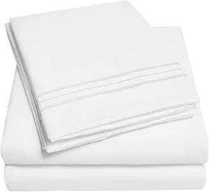 1500 Supreme Collection Extra Deep Pocket Sheets Set - Luxury Soft Bed Sheets, Wrinkle Free, Bedding, Over 40 Colors, 21 inch Extra Deep Pocket, Twin, White