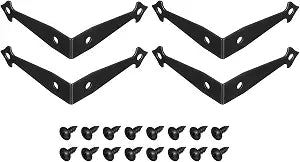 uxcell 4Pcs Decorative Corner Brackets, 2.4" x 2.4" x 0.6" l Bracket Metal Corner Protector Right Angle Bracket with Screw for Furniture Wooden Box Trunk, Black