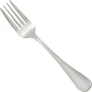 Winco 7 3/4" Pearl Stainless Steel Salad Fork (Set of 12)