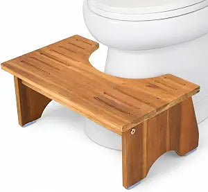 Jurax Solid Wood Toilet Stool for Adults, Potty Stool, Non-Slip Poop Stool